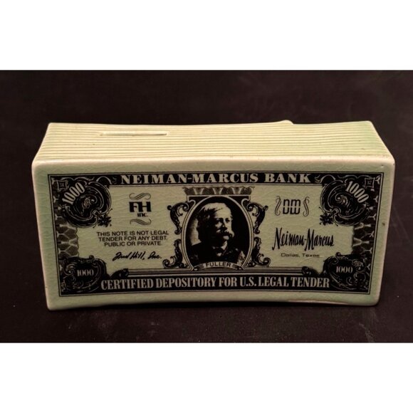 Neiman-Marcus Bank Stack Of Money Ceramic Coin Bank - Picture 4 of 12